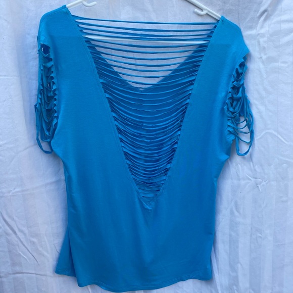Turquoise Cutout Top - Picture 2 of 3